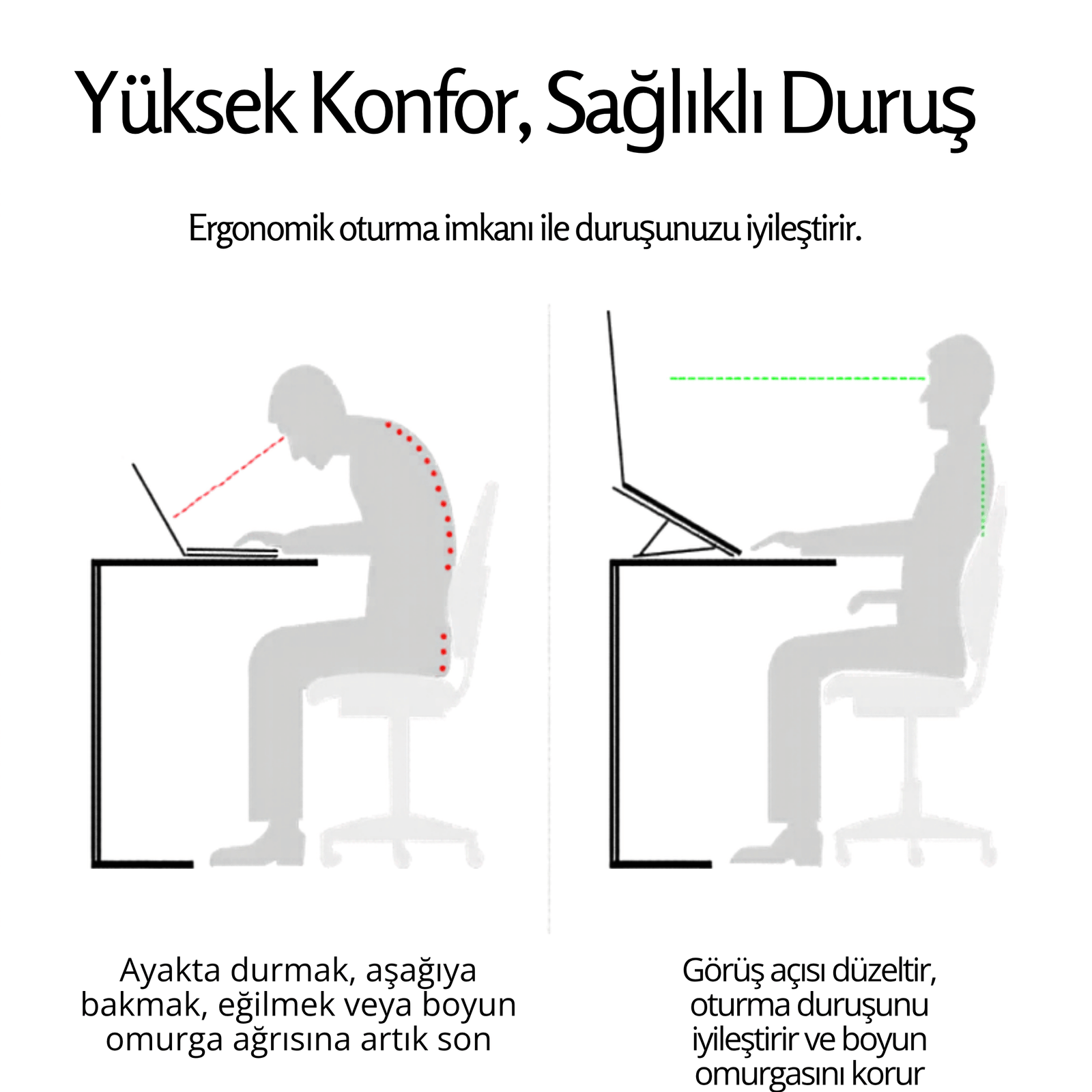 Katlanabilir Ayarlı Alüminyum Laptop Notebook Standı