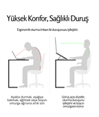 Laptop Standı - ergonomik yükseklikte oturma duruşunu iyileştirir