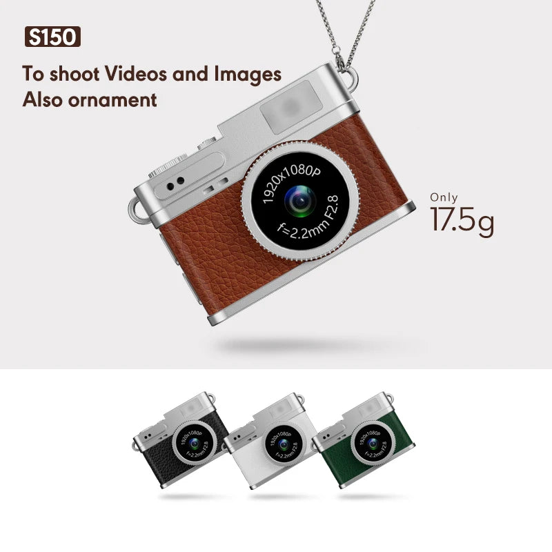 Retro Mini Kamera - sadece 17,5 gram hafif gövde ve kolye zinciriyle takı gibi taşıma
