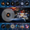 Gerçekçi HD 12 Film Disk Galaksi Projektörü Led Gökyüzü Projeksiyon Yıldızlı Masa ve Gece Lambası