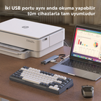 Type-C Çoğaltıcı - iki USB portu aynı anda okuma yapar, tüm cihazlarla tam uyumlu