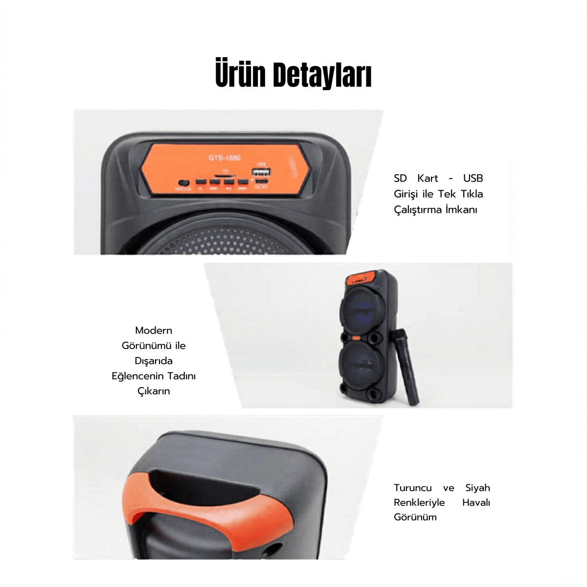 Büyük Boy Party Box Bluetooth Hoparlör